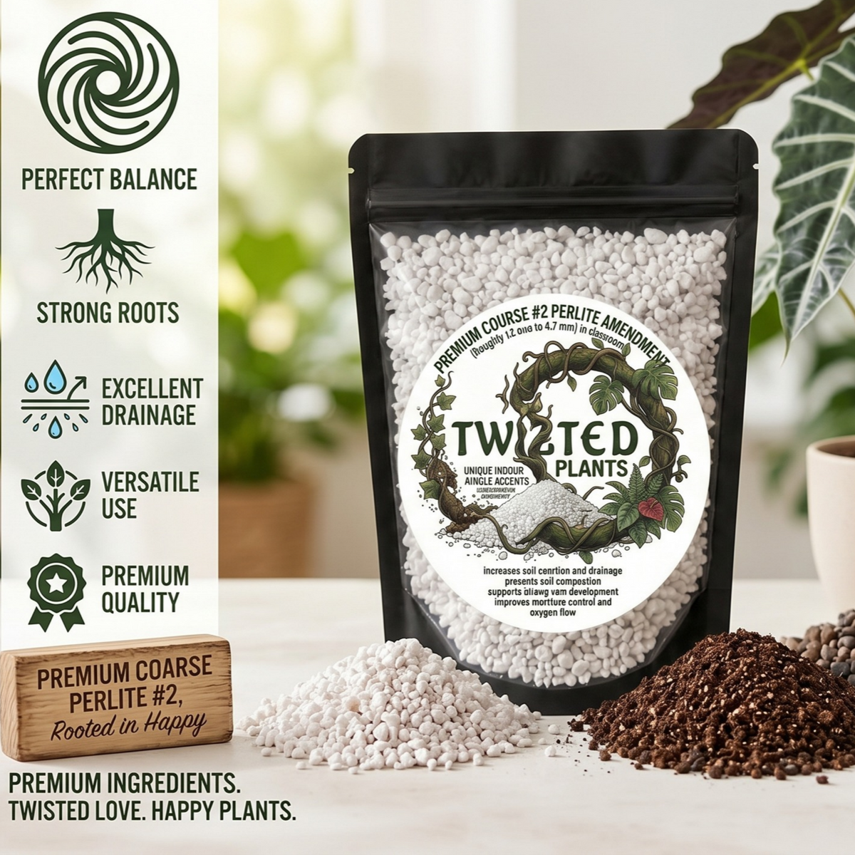 Twizted Premium Coarse #2 Perlite – Chunky Soil Amendment for Drainage & Aeration