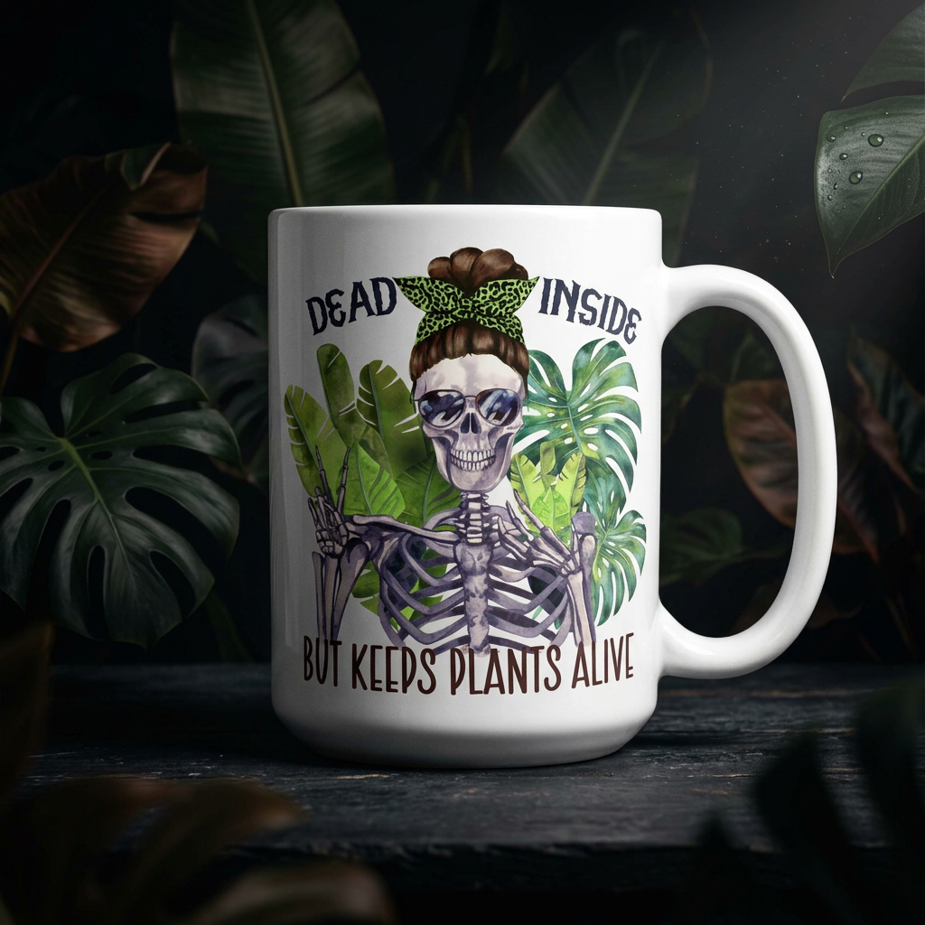 Dead Inside But Keeps Plants Alive - Spotlight White Handle