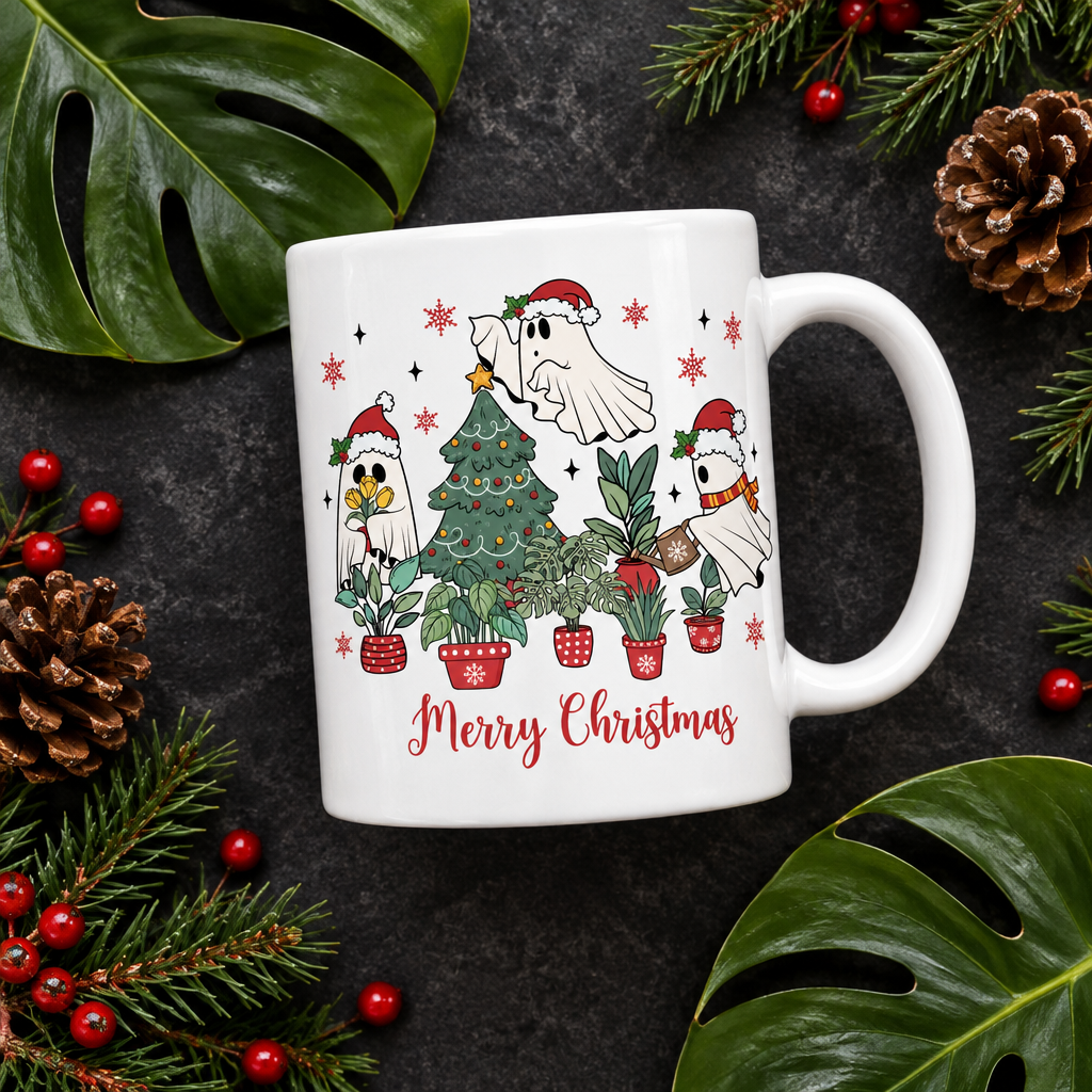 Merry Christmas Ghost Plants — Flat Lay