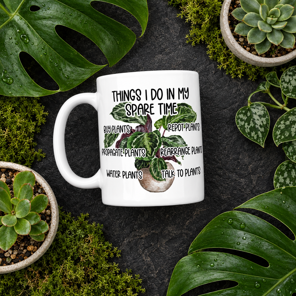 Things I Do In My Spare Time 11oz — Flat Lay